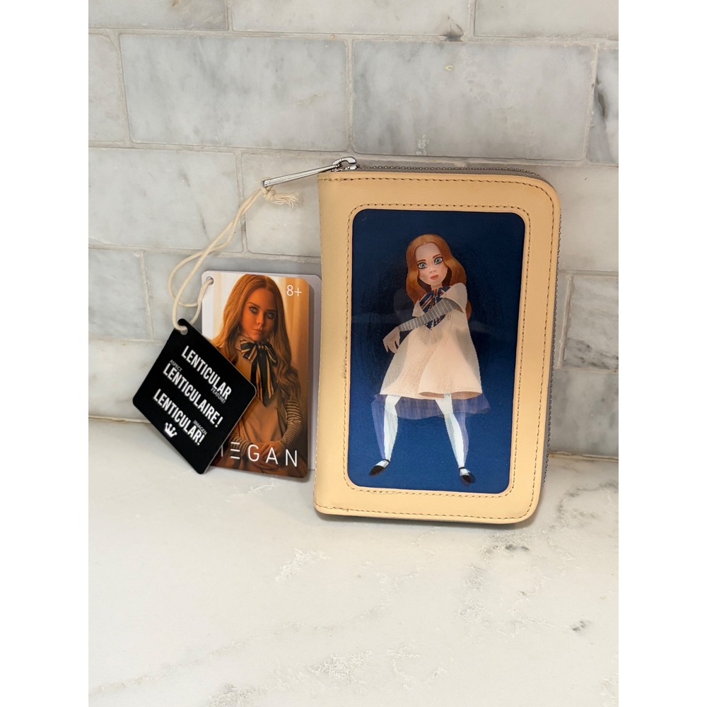 Loungefly M3GAN Cosplay Zip Around Wallet Lenticular Horror Tan MEWA0001 NWT